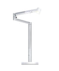 Solarcycle Morph Desk Light With Adaptive Daylight Tracking, a sleek aluminum desk lamp in a side profile view for office use.