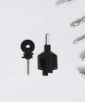 Heavy Duty Electric Fence Wire Insulators For Wood Posts With Socket Installation Tool Easy Plug And Play Holding Insulators For Cattle Made Of PP PE And Carbon Steel Black For Farm Use, black insulator and socket tool