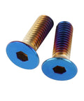 Premium Heavy Duty Steering Wheel Screw Bolts M5 X 16mm Burnt Blue Anodized 304 Stainless Steel Car Hardware close-up view