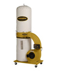 TurboCone Dust Collector With 30 Micron Bag Filter One And Three Quarter HP 115 230 Volt 1 Phase Remote Timer Dual Four Inch Inlets For Two Machines High Capacity Woodshop Dust Extraction