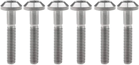 Gold Titanium Hex SocketBolts SetFor Motorcycle Bike Fasteners Premium M8 Replacement ScrewsHeavy Duty Hardware Lightweight Durable showing six durable bolts.