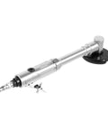 Rugged Pneumatic Cut Off Tool With Long Handle Air Angle Grinder, aluminum housing, designed for heavy work and auto repair.