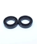 Rock Solid 2Pcs High Temperature Bearing Set 25X42X9mm TB6905 thin section full ball bearings, side view, black finish.