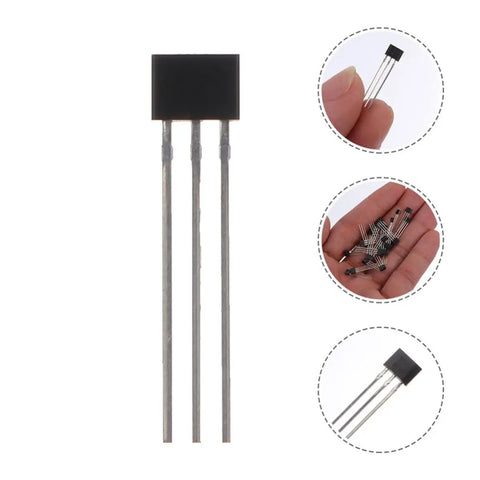 40 Piece High Accuracy Hall Effect Sensor Pack For Energy Monitoring And Motor Applications Alloy Material Industrial Grade Magnetic Sensing With Over 99 Percent Precision User Friendly Installation Versatile For Robotics Analytics And Production., 40-piece black Hall effect sensor with three metal leads