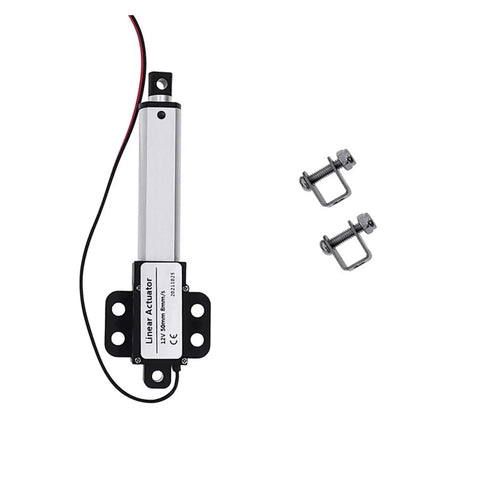 30mm Stroke DC 12V Micro Electric Linear Actuator, 150N Beast Mode Push Force with mounting brackets for DIY projects.