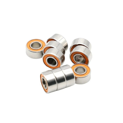 Heavy Duty Tough As Nails Ten Pack Hybrid Ceramic Stainless Steel 686RS ABEC 7 Ball Bearings 6X13X5MM Upgrade Kit close-up view