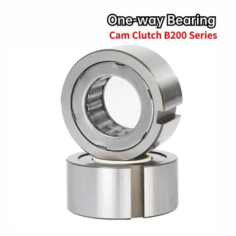 B212 One Way Cam Clutch Needle Roller Bearing With Keyway, silver design, top view, shows inner structure and rugged build.