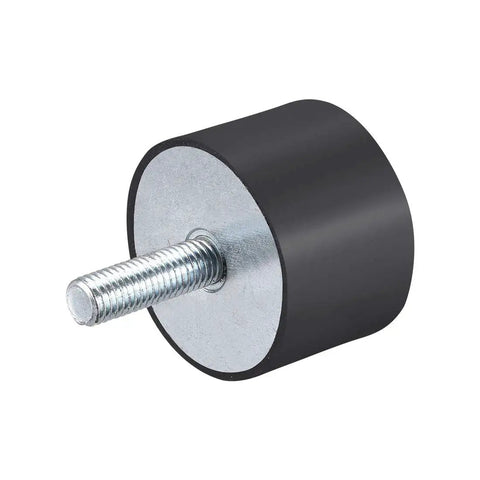 Built Tough M12 Male Female Rubber Vibration Isolator Mounts Heavy Duty Shock Absorber Hardware For Garage And Shop Gear Universal Fit steel and rubber mount with threaded bolt.