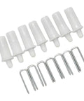 The Real Deal Window Shutter Repair Kit featuring heavy duty spring loaded pins and durable metal staples for quick fixes.