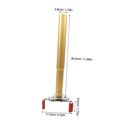 Ladder Free Smoke Sensor Removal Tool With 11 Point Eight Inch Extended Reach Stick, golden aluminum. Ideal for high ceiling smoke detectors.