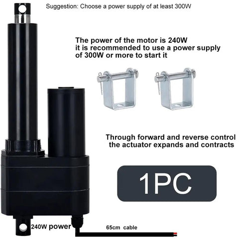Rock Solid Heavy Duty DC12V Electric Linear Actuator Push Pull Motor Drive with 240W power and stainless steel parts.