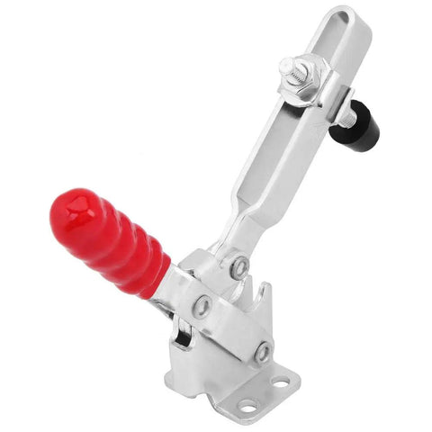 Beefy Lever Clamp Quick Release 500 Lbs Heavy Duty Clamp For Metalworking And Parts Clamping 227Kg Capacity Easy Install Four Flat Double Rocker Design For Stable Support, red handle
