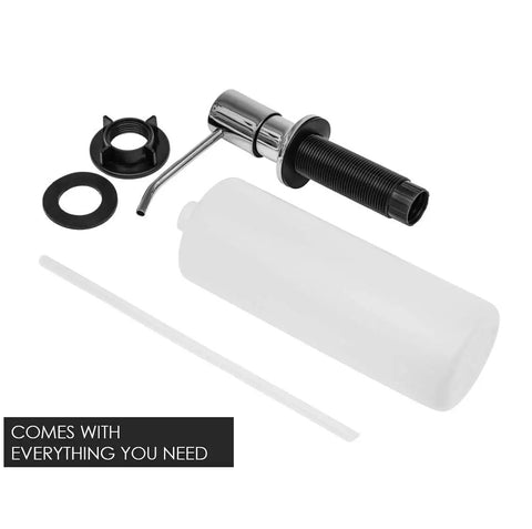 Built In Kitchen Soap Dispenser For Sink In Stainless Steel With Brushed Nickel Finish, Durable Pump Replacement, components.