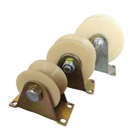 Heavy Duty Nylon Bearing Pulley V Track Wheel 30mm Double Ball Bearing Roller with stand for smooth CNC slider use.