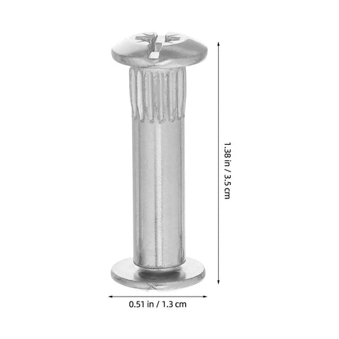 Rock Solid 100 Piece Pack M6 Cabinet Panel Binding Bolts for Furniture Assembly Made From Cold Rolled Steel with Silver Finish.