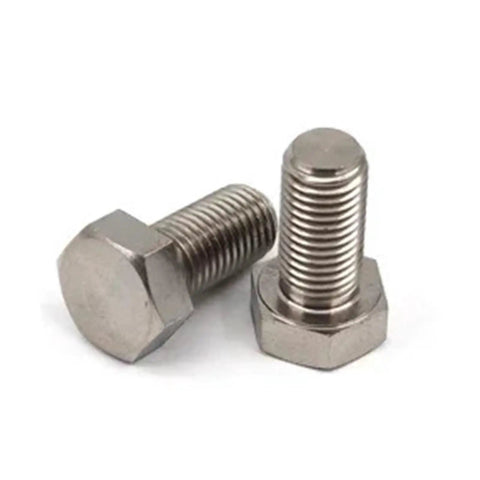 Top Shelf Pure Titanium Hex Head Bolts M10 Flat Head Machine Screws Assorted Lengths Set Of Ten showing two titanium hex bolts close-up.