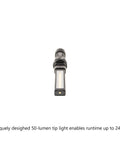 Foldable Rechargeable LED Work Light With COB LED Slim Design And Magnetic Base shown with 50-lumen tip light and USB port