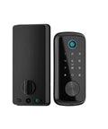 Rock Solid Wifi Smart Deadbolt Lock Loaded With Biometric Fingerprint Keypad Zigbee Hub And Mobile App Control For Bully Proof Front Door Security Zero Drama, black, touchscreen keypad, advanced security features.