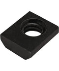 Rock Solid 1/4-20 Slide In T Nuts 25 Pack Black Zinc Coated Steel T Slot Extrusion Hardware for 1 Inch 10 Series Aluminum T Track, close-up of a T nut.