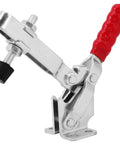 Vertical Toggle Clamp 500 Lbs Holding Power With Arrow Storage Case, Galvanized Hand Tool For Woodworking Jigs Fixtures Welding Drill Press And Crosscut Sled Setups, red handle