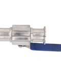 Heavy Duty Clamp Ball Valve With 304 Stainless Steel Body For Quick Grab Installation And Smooth Plumbing Flow Control, blue lever.