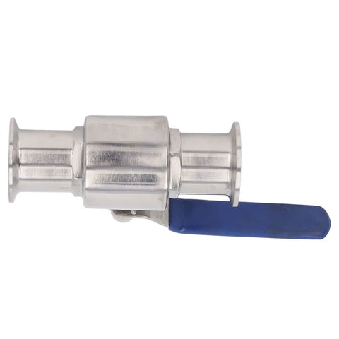 Heavy Duty Clamp Ball Valve With 304 Stainless Steel Body For Quick Grab Installation And Smooth Plumbing Flow Control, blue lever.