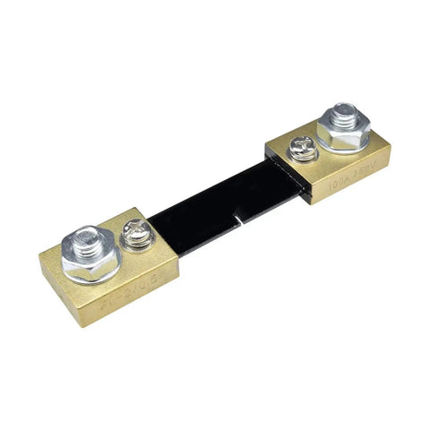 Heavy Duty DC External Shunt Resistor Badass Ammeter Adapter featuring 75mV signal output, metal housing, 100A capacity.