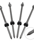 Top Shelf M10 Hanger Bolts With Epdm Seal And Secure Locking Nut For Straight Forward Solar Pv Roof Mounts Premium stainless steel fasteners in a four pack.