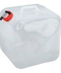 Close-up of a 5L Collapsible Water Container With Tap, Foldable Water Jug, BPA Free PP PE, featuring ergonomic handle and leakproof valve.