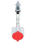 Tough As Nails Horizontal Toggle Clamp With Quick Release Lever For Woodworking And Machine Shop Work Durable steel build with red lever.