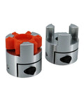 Top Shelf Aluminum Jaw Shaft Coupling For CNC Servo Motors Knockout Grip With Dead Nuts Precision Torque Transfer Rock Solid Vibration Damping Connector For 8 To 12 mm Shaft Holes - close-up of coupling parts.