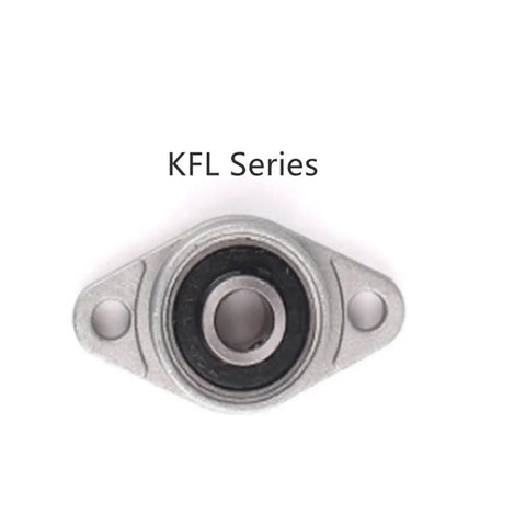 Super Heavy Duty Zinc Alloy Flange Mounted Ball Bearing Unit Built Like a Tank For Industrial Rig Applications Featuring Pre Installed Deep Groove Insert For Knock Around Resistance and Smooth Sailing at 15 Mm, showing top view of flange mounted ball bearing.