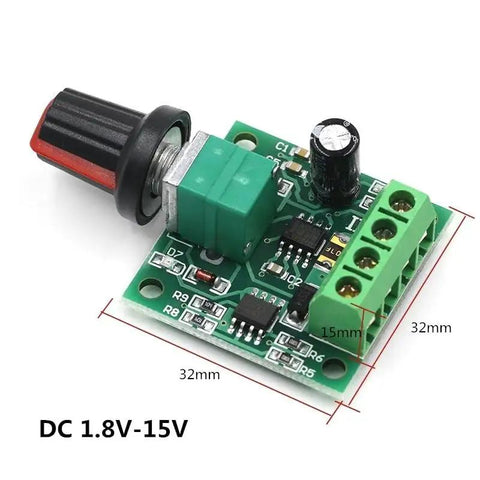 Rock Solid Reciprocating Rod Motor With Pwm Speed Controller and Telescopic Metal Gear, PWM controller module, 32mm x 32mm size.