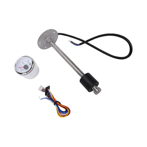 Heavy Duty Sus316 Stainless Steel Fuel Sending Unit Gauge Kit with 240 To 33 Ohm Output and wiring harness for boats.