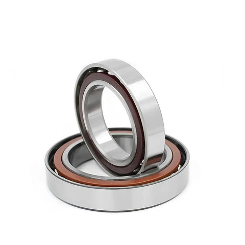 One Pair 71918Ac P4Db Angular Contact Ball Bearings 90 Mm X 125 Mm X 18 Mm stacked showing thick rubber seals and precision design.