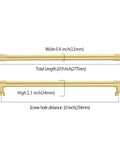 Heavy Duty Brushed Gold Knurled Cabinet Pulls 10 Inch Hole Center Handle Set Slick Kitchen Drawer Hardware dimensions shown