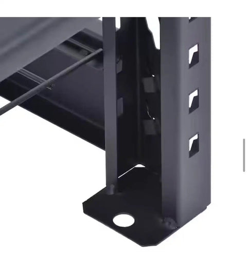 Corner view of Industrial Steel Garage Shelving Unit Featuring Heavy Duty Metal Storage Rack with adjustable tier layout.
