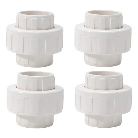 1 Inch PVC Union Coupling Pipe Fitting Socket To Socket Schedule 40 Slip Union Adapter With EPDM O Ring White Pack Of 4