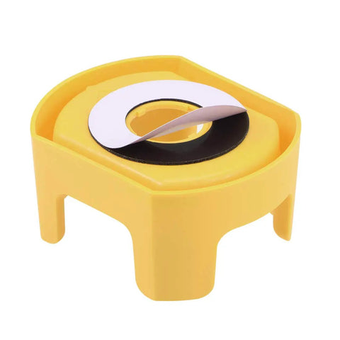 Ultra Bright Yellow Emergency Stop Button Covers For 22 mm Switches Shop Grade Hella Tough Safety Shields, top view of protective cover.