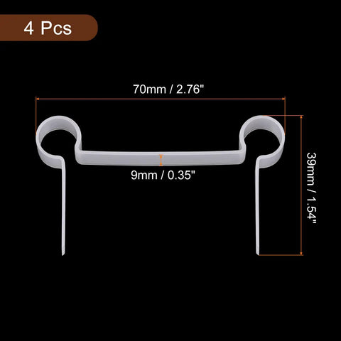 Badass Heavy Duty Shower Door Hinges dimensions, 70mm x 39mm x 9mm, white plastic frame mount with gaskets, 4 pcs.