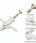Heavy Duty Hollow Wall Mounting Kit For Shelves And Mirrors With M8 Drywall Anchors And Screws 50 Piece Zinc Plated Steel Hardware Set