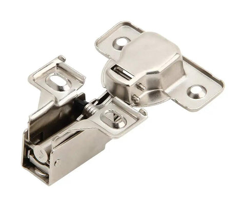 Six Pack Heavy Duty Soft Close Cabinet Door Hinges Face Frame Style With Built In Metal Dampers And Brushed Satin Nickel Finish shown in close-up.