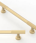 Transform Your Kitchen Vibe With Thirty Pieces Of Five Inch Brushed Gold Cabinet Pulls Built Like A Tank From Pure Zinc Alloy.