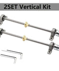 Two Pack 3D Printer Parts T8 Lead Screw Kit Stainless Steel Vertical Or Horizontal Mounts 8mm Outer Diameter With Nut And Bearing Blocks For Custom Builds vertical kit with two lead screws, bearing blocks, couplers, and hex keys