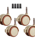 Keep It Real 2 Inch Rubber Casters With Brakes 7 mm Stem 360 Rotating Heavy Duty 132 Lbs set of four with dual brakes and stems.