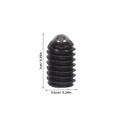 50 Pack M4x6 Ball Head Plunger Bolts Spring Loaded Stainless Steel Set Screws Heavy Duty Grub Fasteners close-up view.