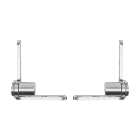 Badass Heavy Duty Pivot Door Hinges Rock Solid 360 Degree Smooth Swinging Stainless Steel Surface Mount No Wiggle Grip For Interior Doors Pack Of Four Pieces, showing two stainless steel pivot hinges from the side.