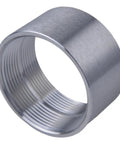 Stainless Steel 304 Weld On Bung Fitting 2 Inch NPT Female Thread Two Pack Heavy Duty Pipe Coupling, close-up view