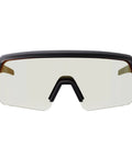 Impact Resistant Oversized Blade Safety Glasses Featuring Hella Reliable Anti Fog Lens Coating And Scratch Proof Build For Superior Job Site Eye Protection Plus ANSI Z87 Verification Rating front view with clear lenses.
