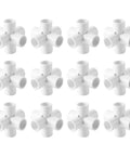 12 Pack Water Hose Fittings for Agricultural Irrigation, Durable Quick Connectors, Easy Snap Hydraulic Garden Fittings for Indoor and Outdoor Use, Rust-Resistant PVC with 90 Degree Side Grip for Secure, Versatile Connections, 12 white PVC fittings